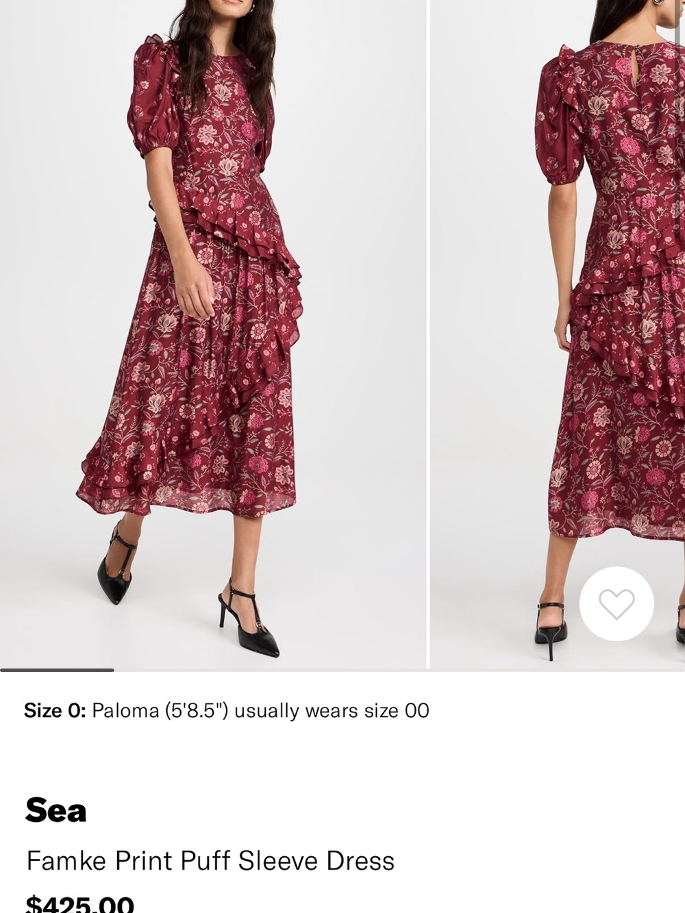 Sea Floral Ruffle Midi Dress - Picture 9 of 11
